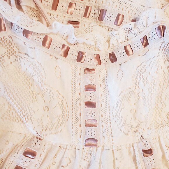 For Love And Lemons Charlotte White and Cream Maxi Dress - Picture 9 of 11